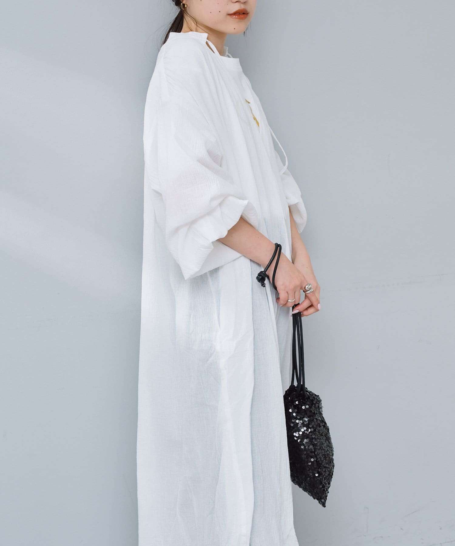 40代ファッション レディース ゆったりリネンシャツワンピース