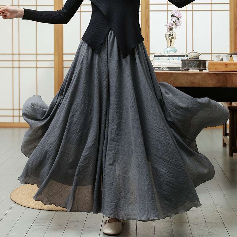 40代ファッション レディース エレガント フェミニン マキシスカート ロング