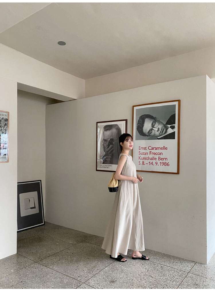 40代ファッション レディース エレガントノースリーブマキシワンピース