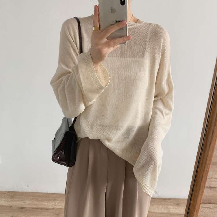 40代ファッション レディース 大人のゆるニット ワイドシルエットセーター