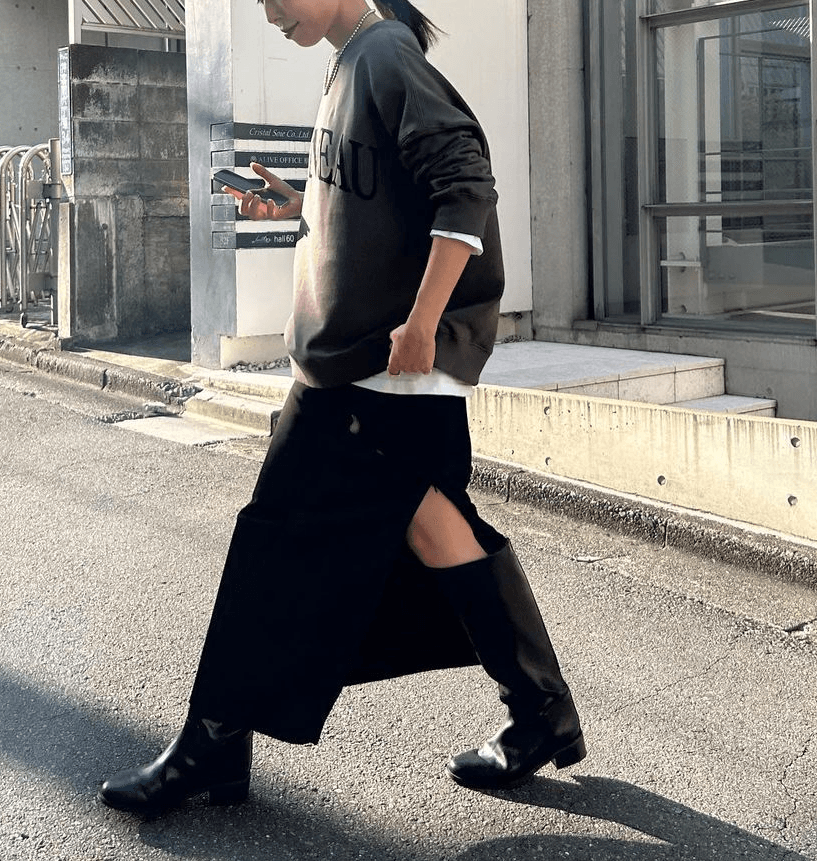 40代ファッション レディース 大人のスリットスカート