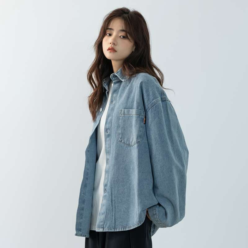 40代ファッション レディース ゆったりデニムシャツジャケット