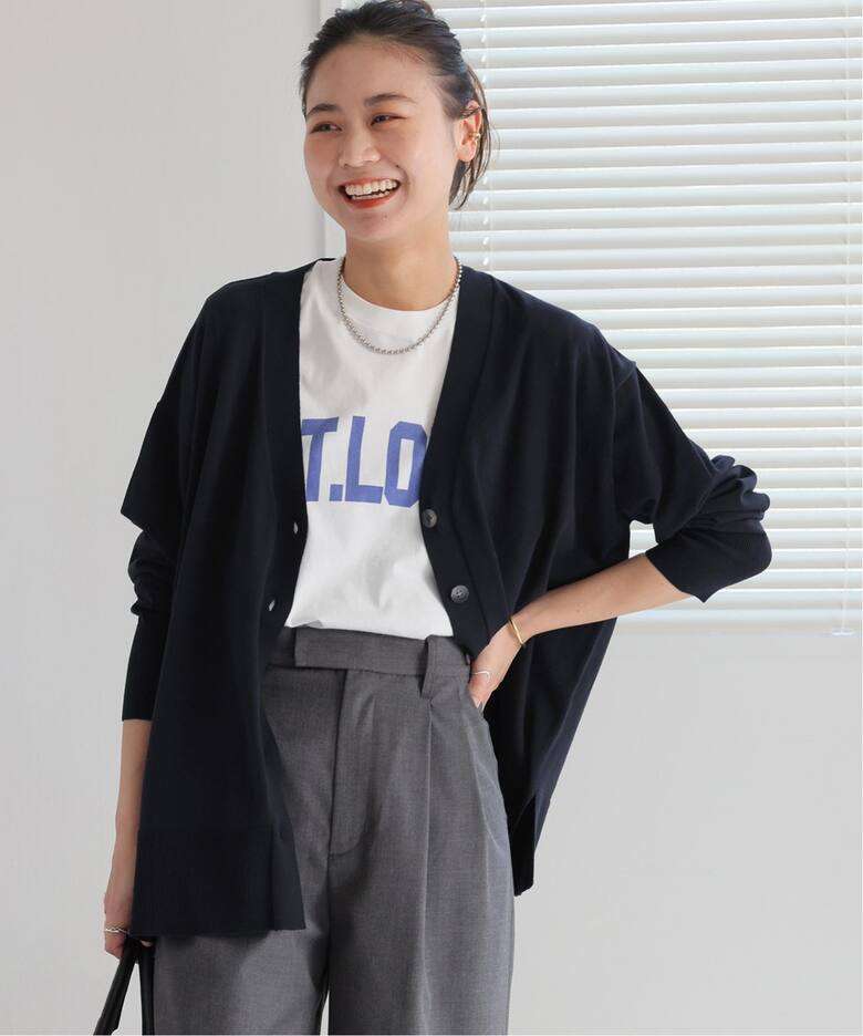 40代ファッション レディース オーバーサイズニットカーディガン