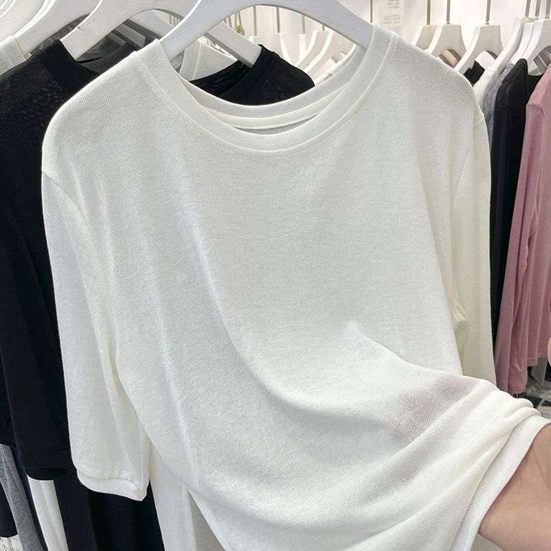 40代ファッション レディース エアリーシルエット 大人シンプルTシャツ