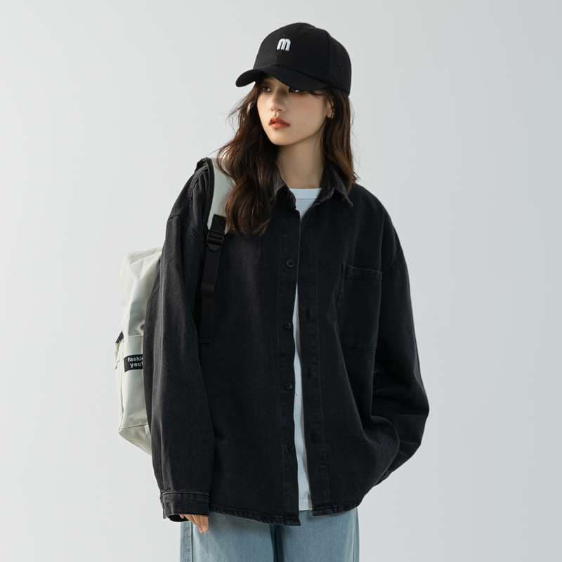 40代ファッション レディース ゆったりデニムシャツジャケット