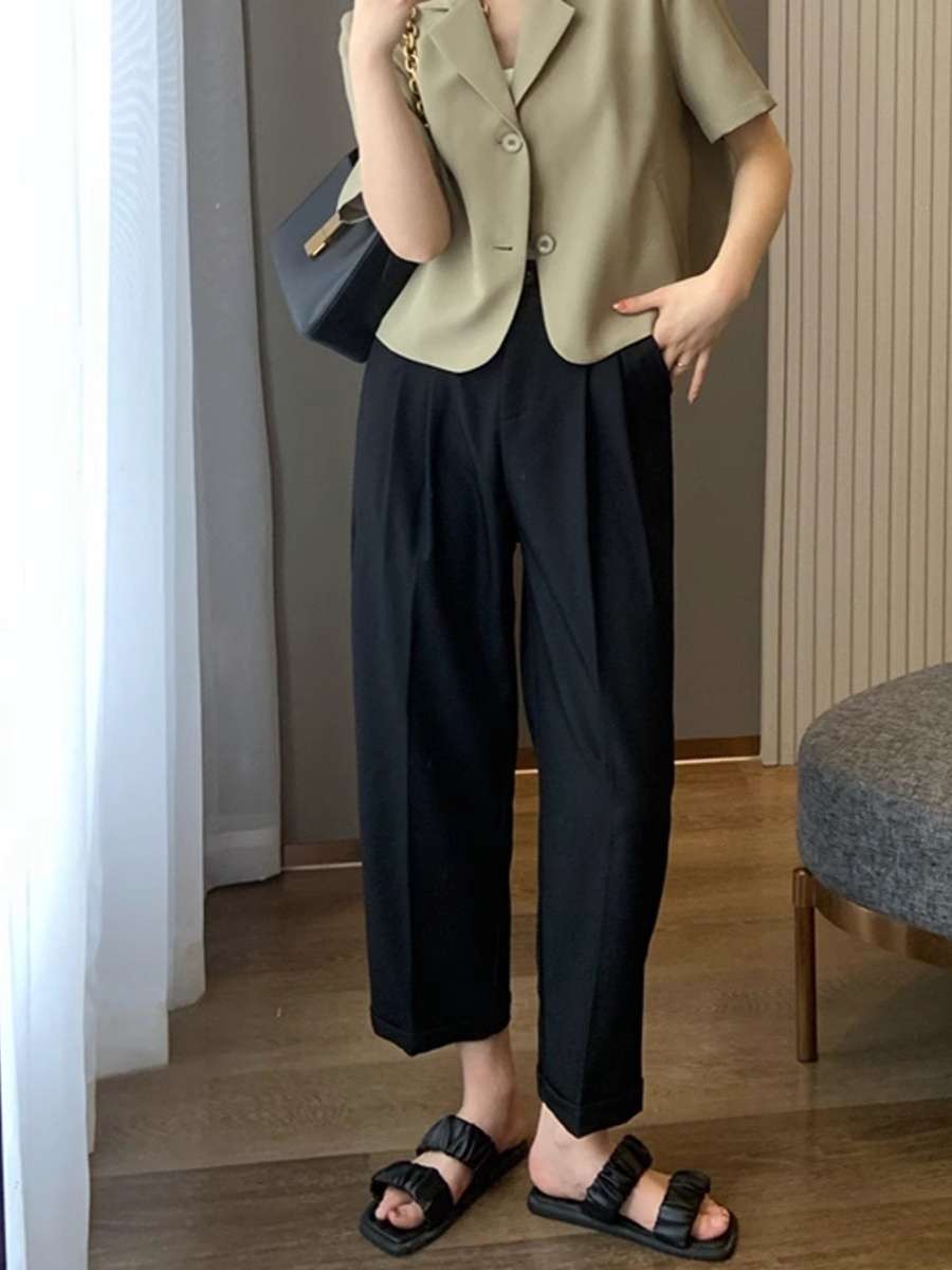 40代ファッション レディース エレガントワイドクロップドパンツ