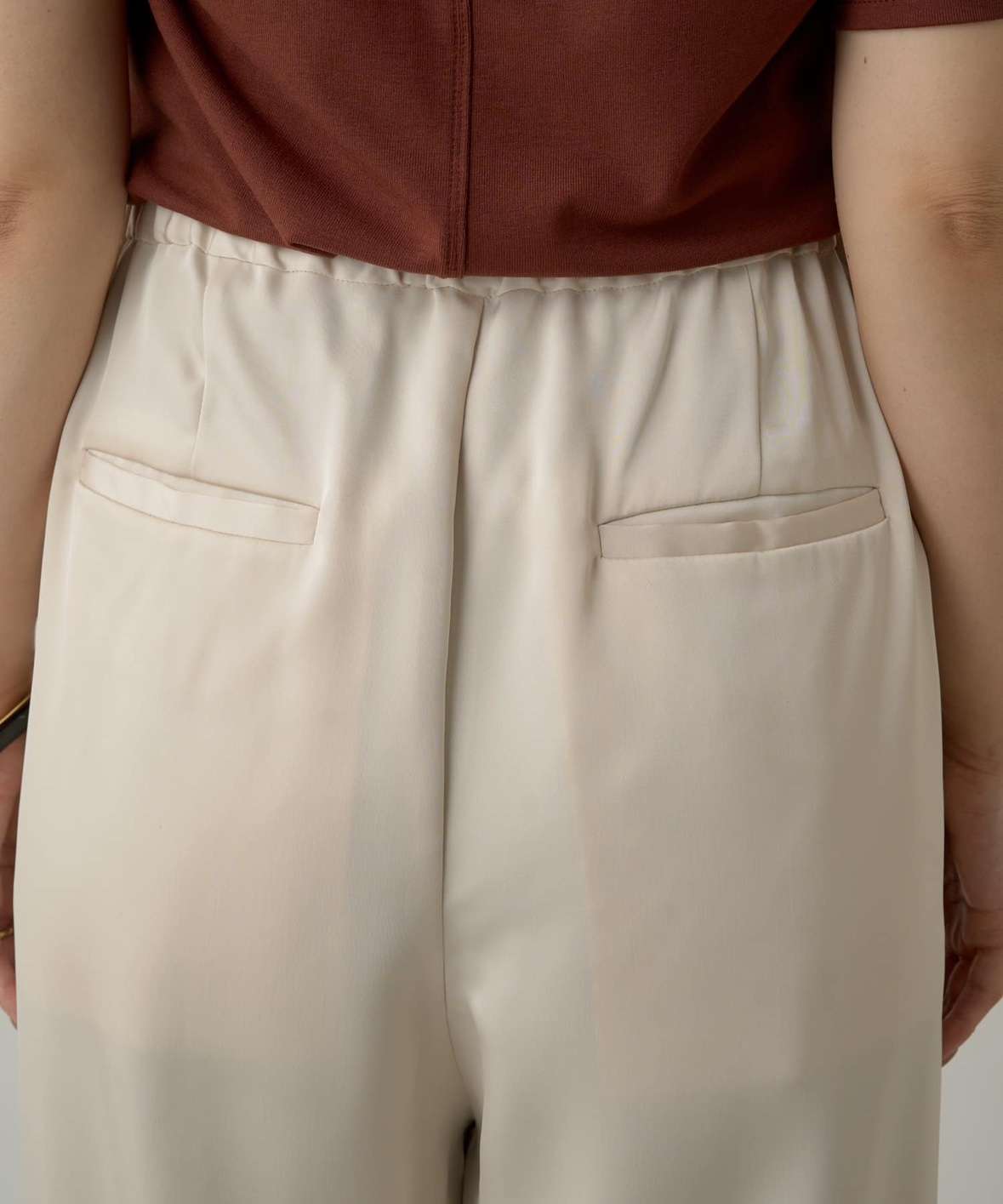 40代ファッション レディース エレガントドレープワイドパンツ