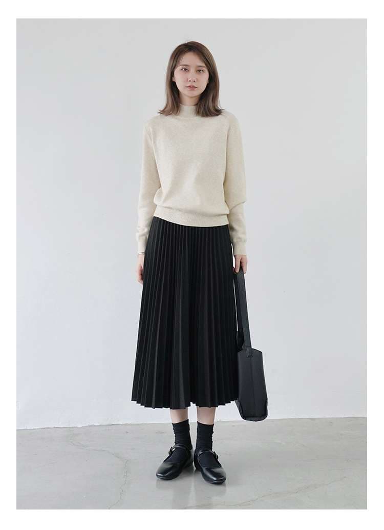 40代ファッション レディース プリーツロングスカート ミモレ丈