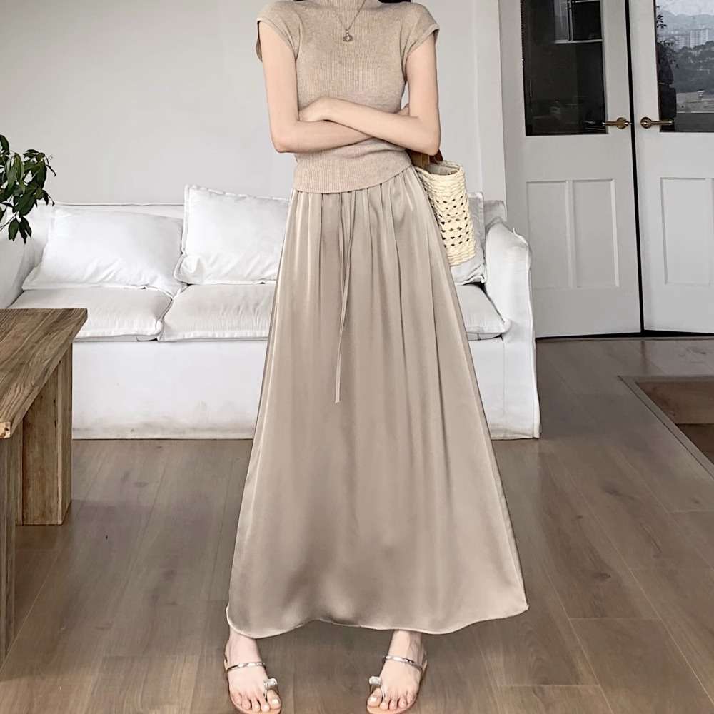 40代ファッション レディース エレガントマキシフレアスカート