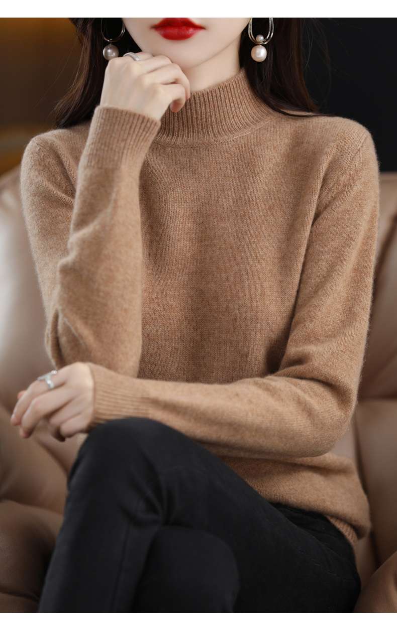 40代レディースファッション 秋冬ハイネックニット