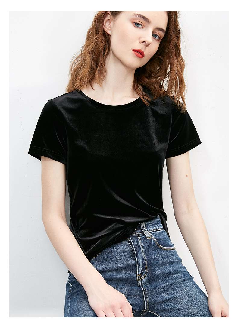 40代ファッション レディース 大人の上質ベロアカットソー