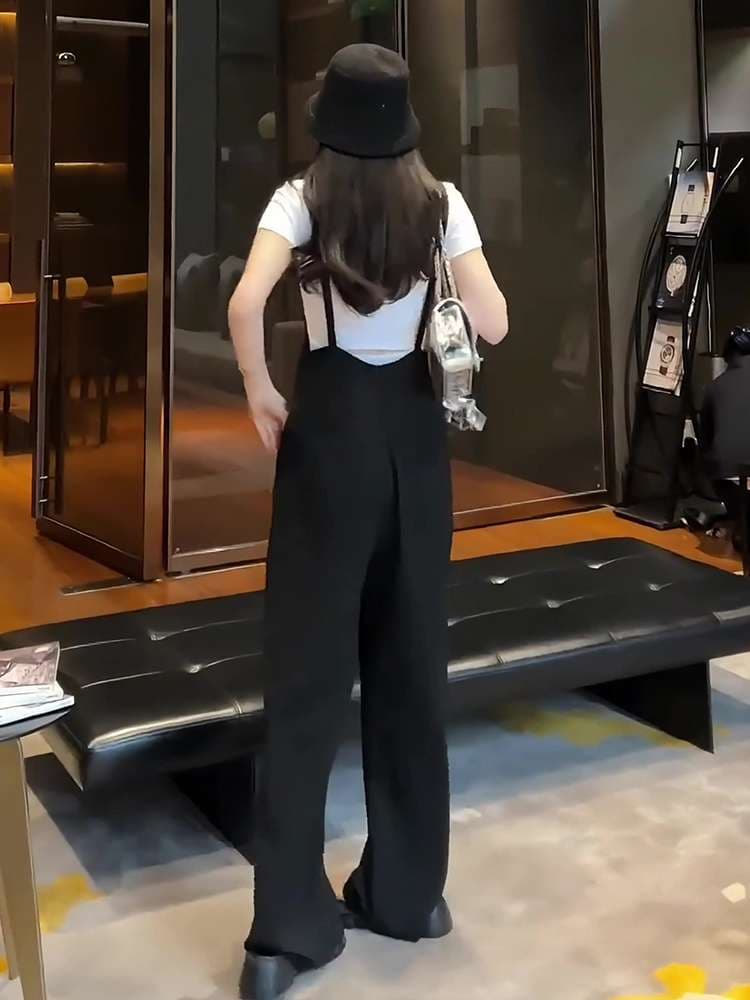 40代ファッション レディース 大人のゆったりサロペットパンツ