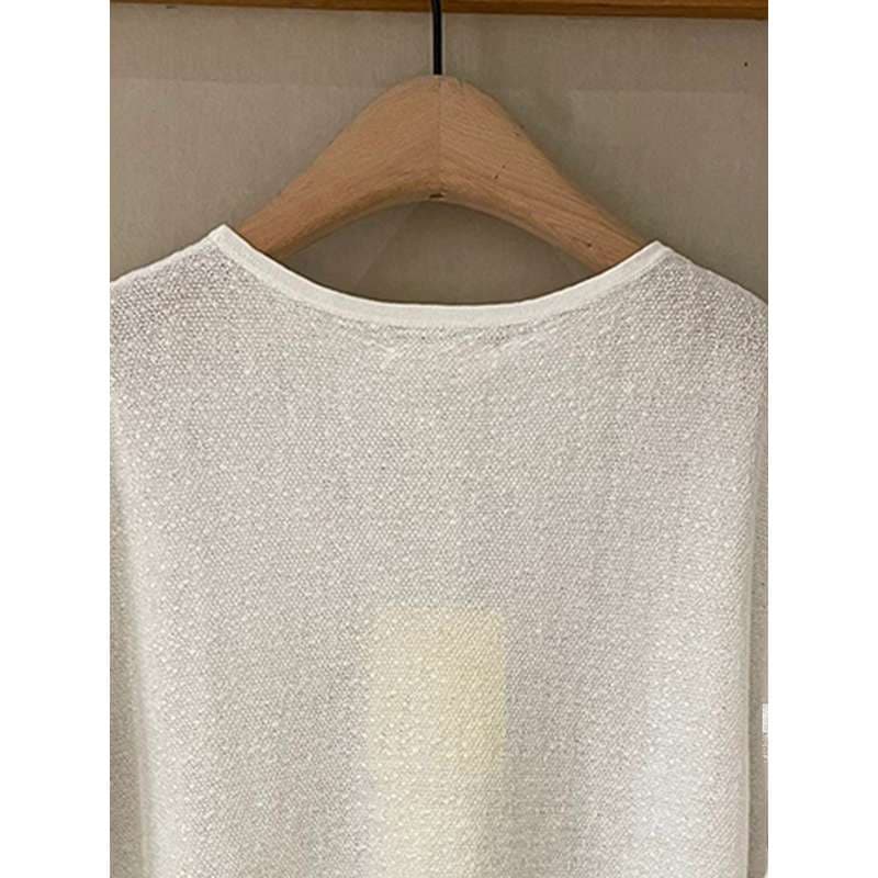 40代ファッション レディース シンプル上品オーバーサイズニットプルオーバー