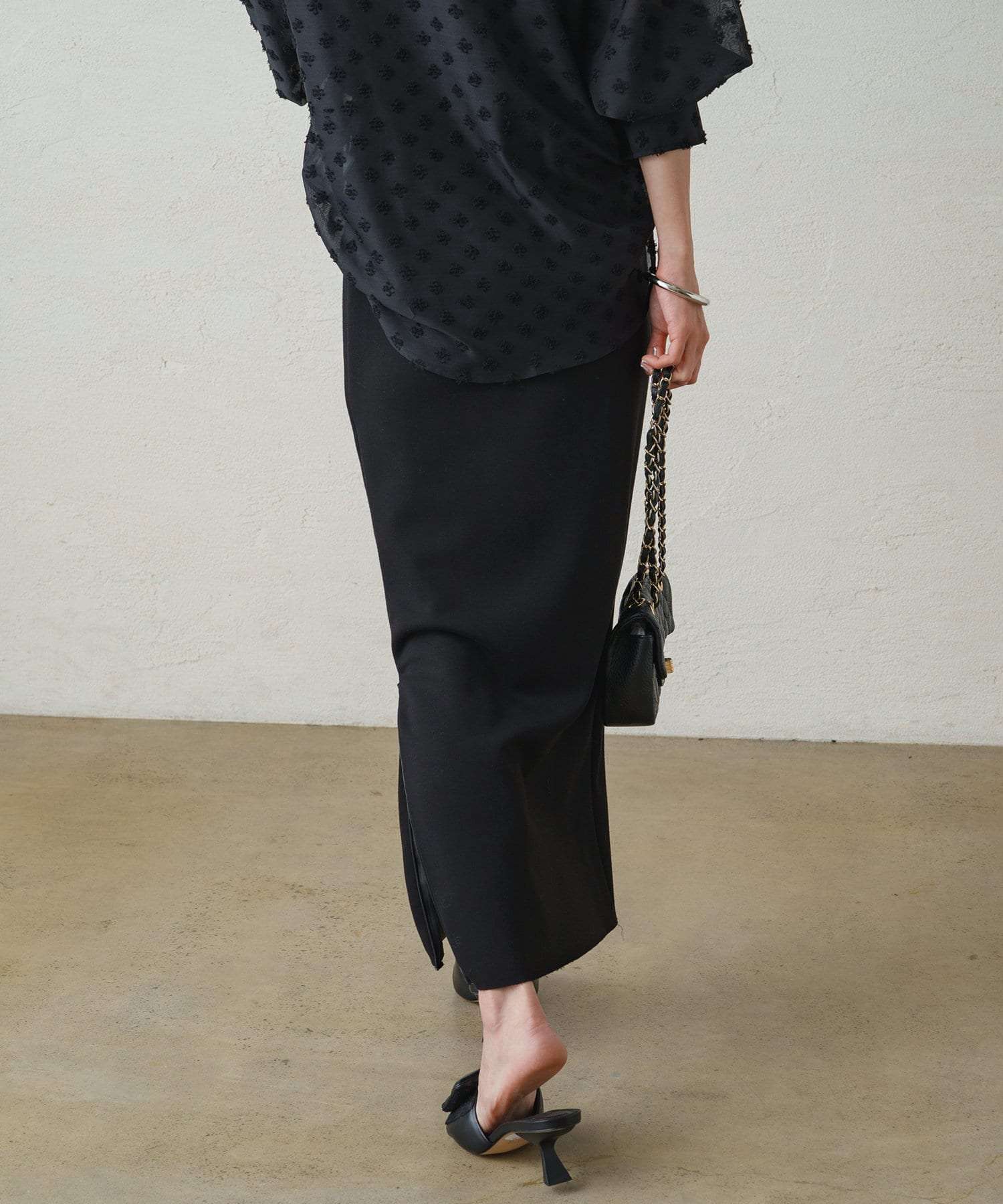 40代ファッション レディース 大人のスリットスカート