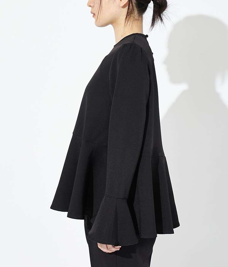 40代ファッション レディース フレア袖ペプラムブラウス