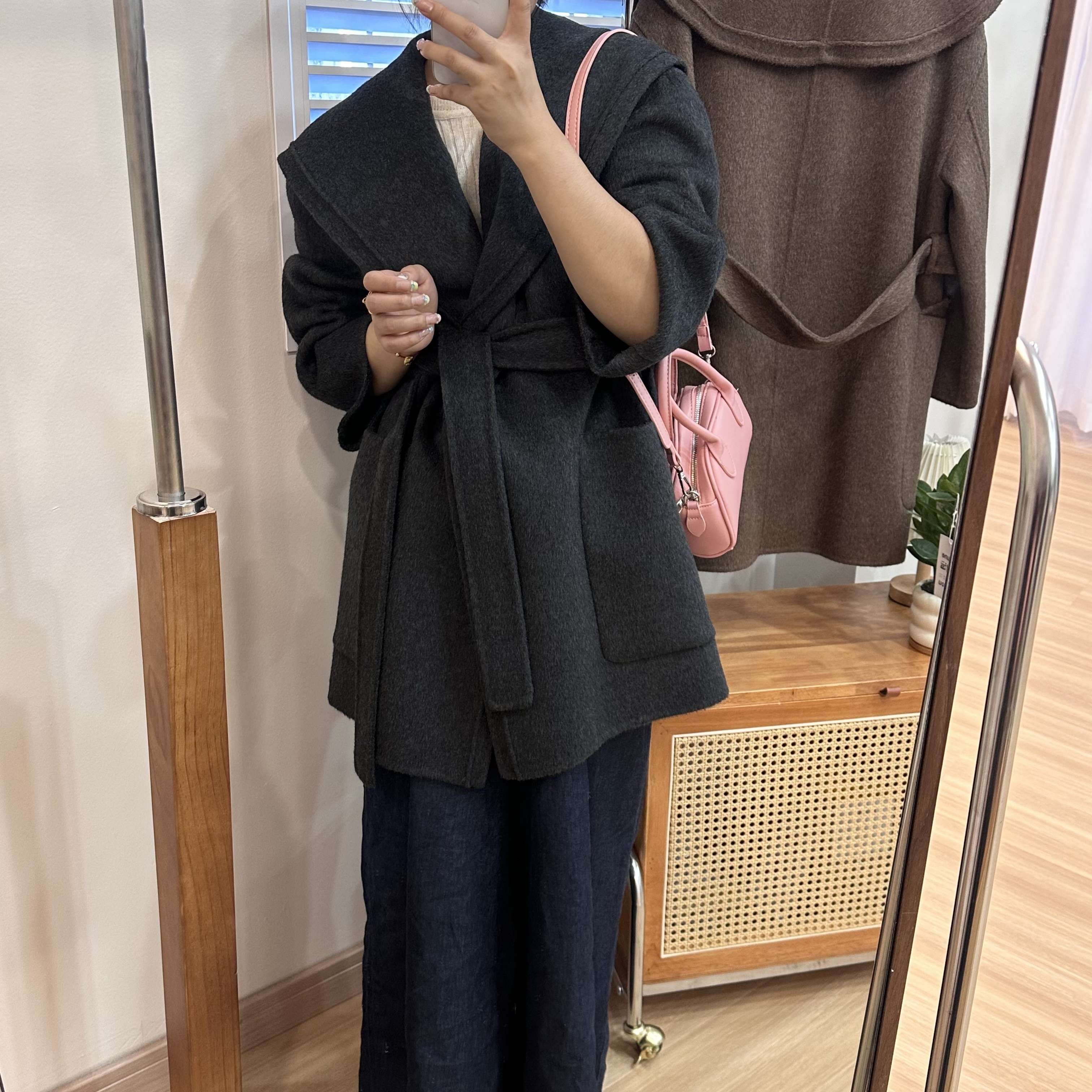 40代ファッション レディース オーバーサイズショールカラーコート