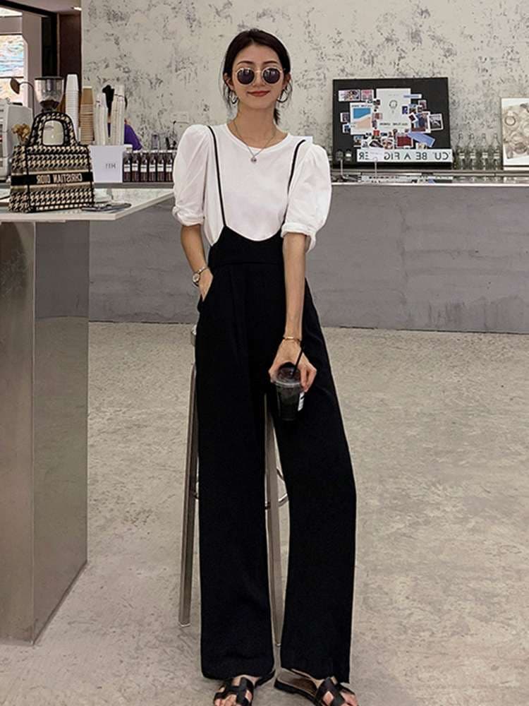 40代ファッション レディース 大人のゆったりサロペット