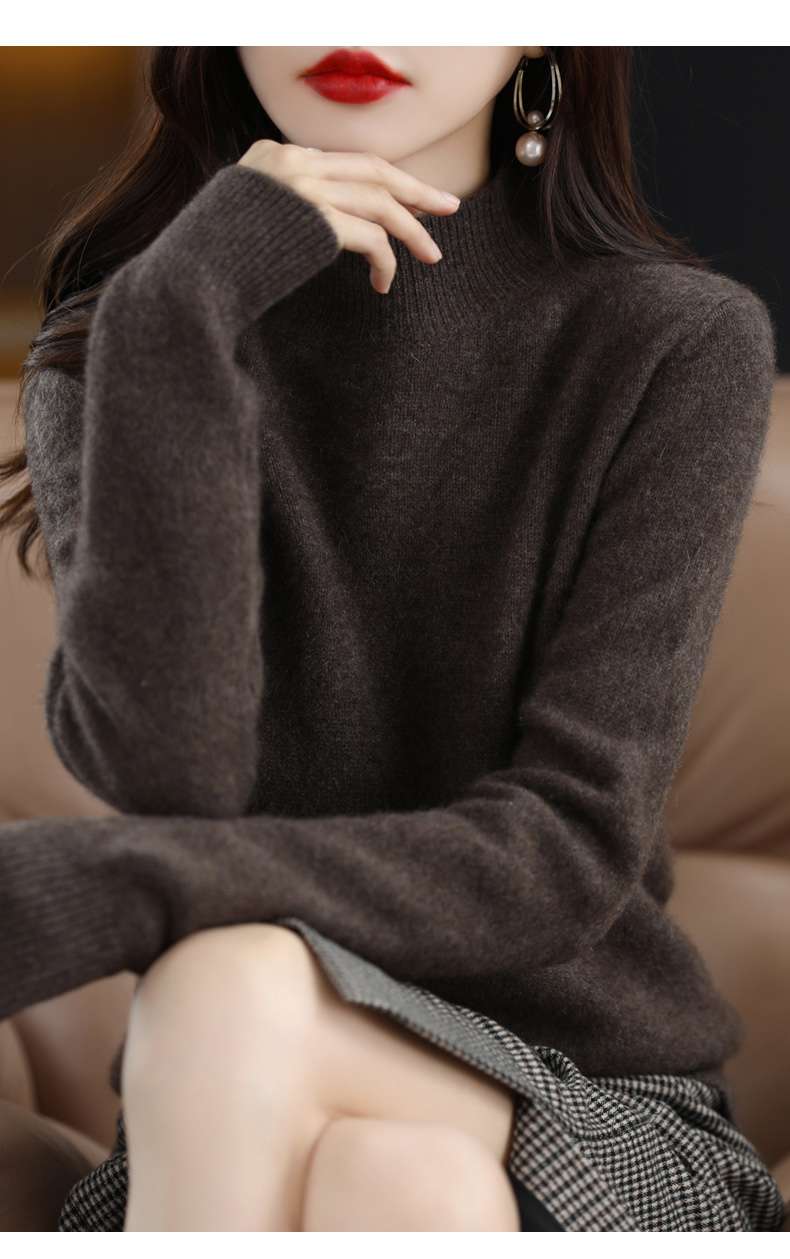 40代レディースファッション 秋冬ハイネックニット