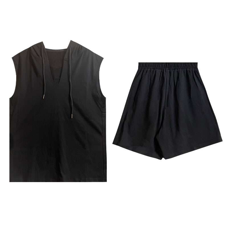 40代ファッション レディース ゆったりフード付きショートパンツセット