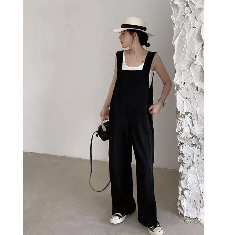 40代ファッション レディース エレガントワイドレッグオーバーオール サロペット