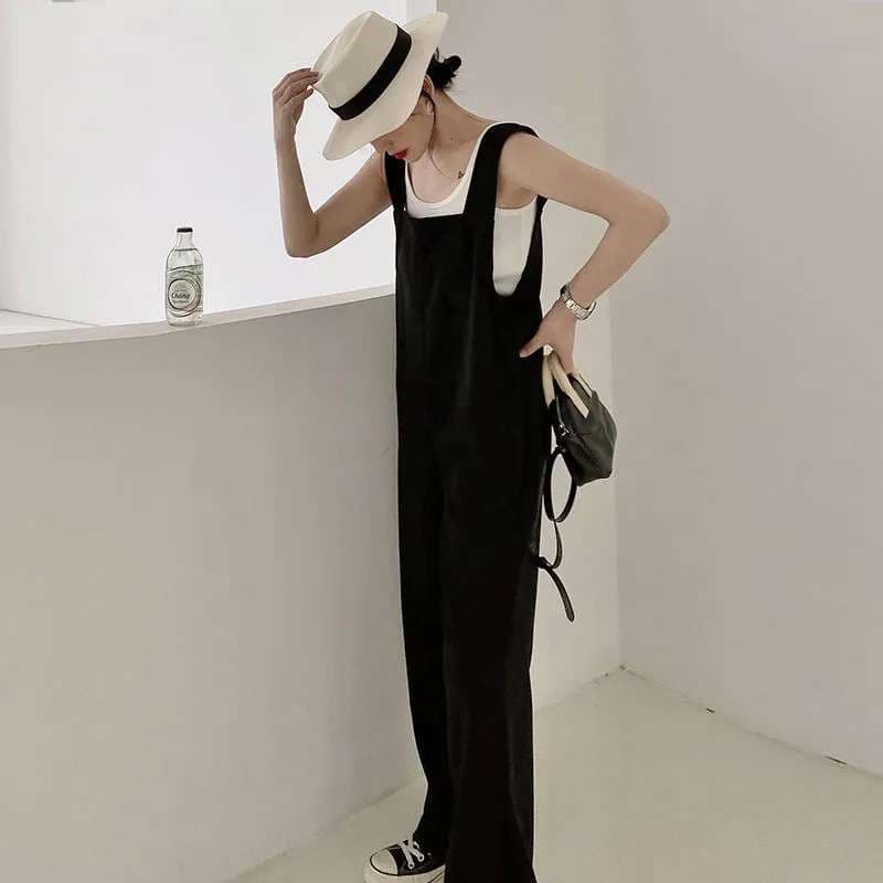 40代ファッション レディース エレガントワイドレッグオーバーオール サロペット