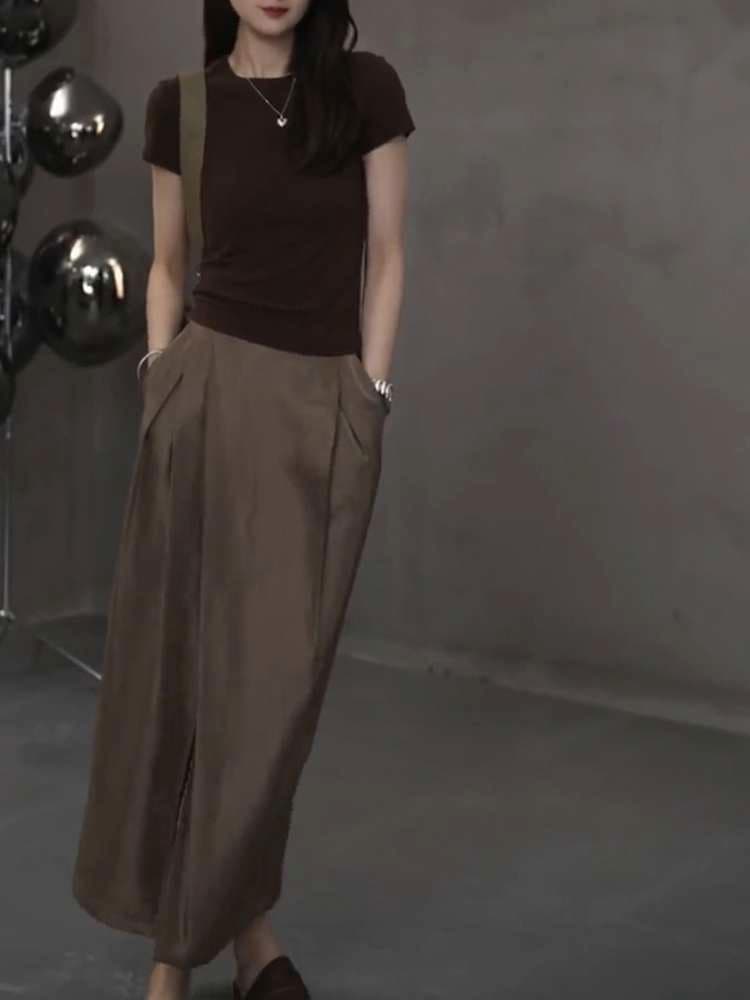 40代ファッション レディース エレガントロングスカート