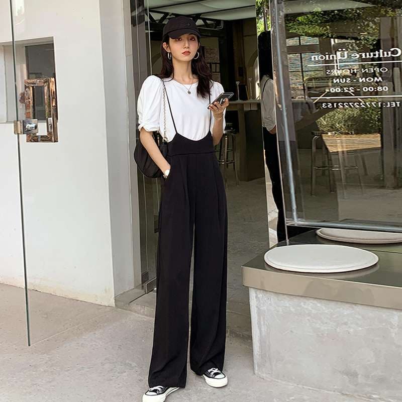 40代ファッション レディース 大人のゆったりサロペット