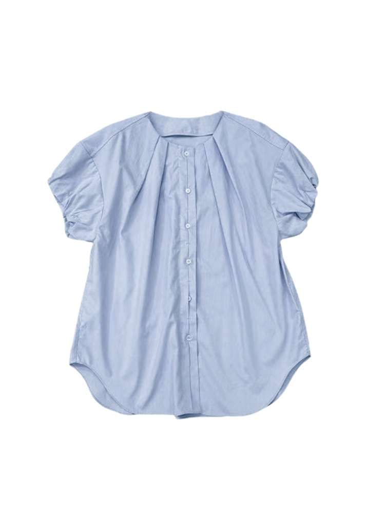 40代ファッション レディース エレガントパフスリーブオーバーサイズシャツ