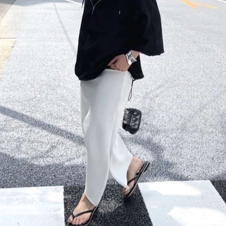 40代ファッション レディース 大人のスリットスカート