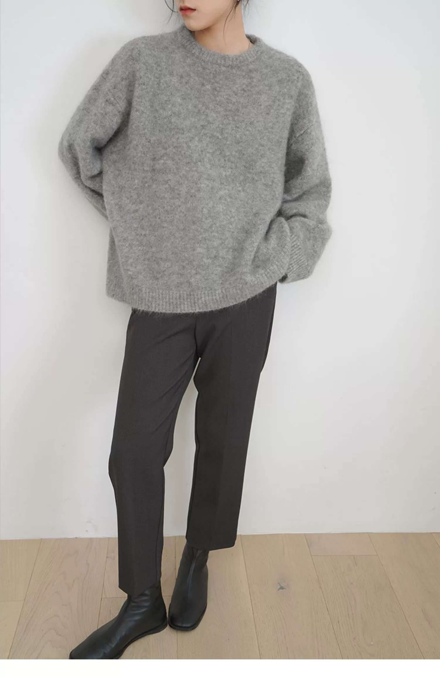 40代レディースファッション ふわもこ上質アンゴラブレンドニット