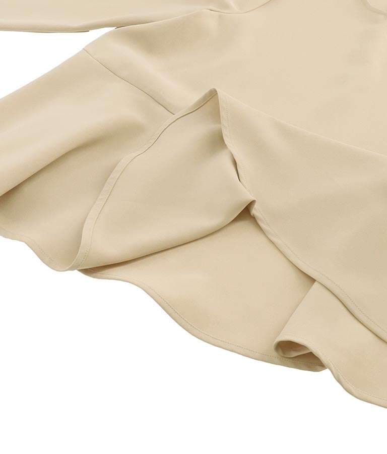 40代ファッション レディース フレア袖ペプラムブラウス