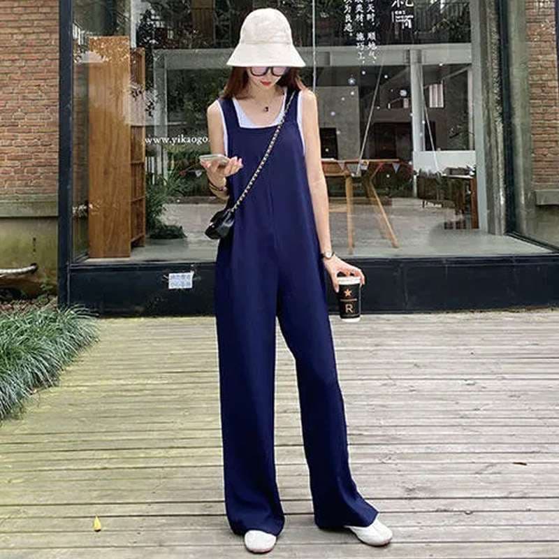 40代ファッション レディース 大人のゆったりサマーサロペット