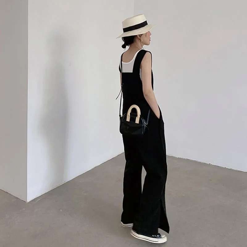 40代ファッション レディース エレガントワイドレッグオーバーオール サロペット