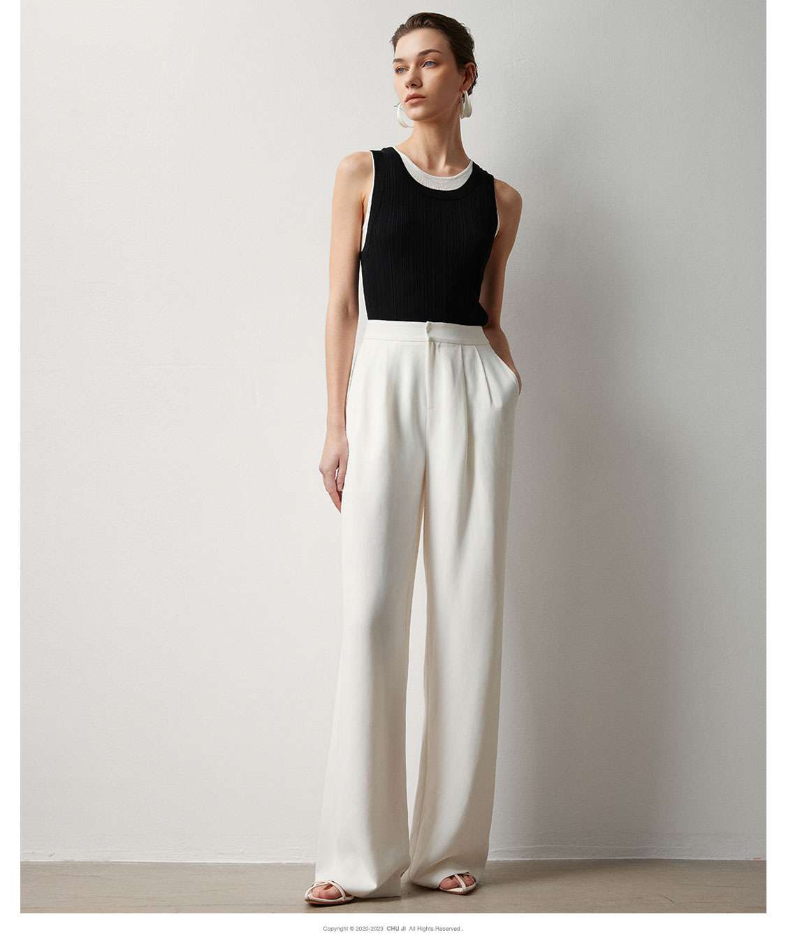 40代ファッション レディース エレガントワイドパンツ