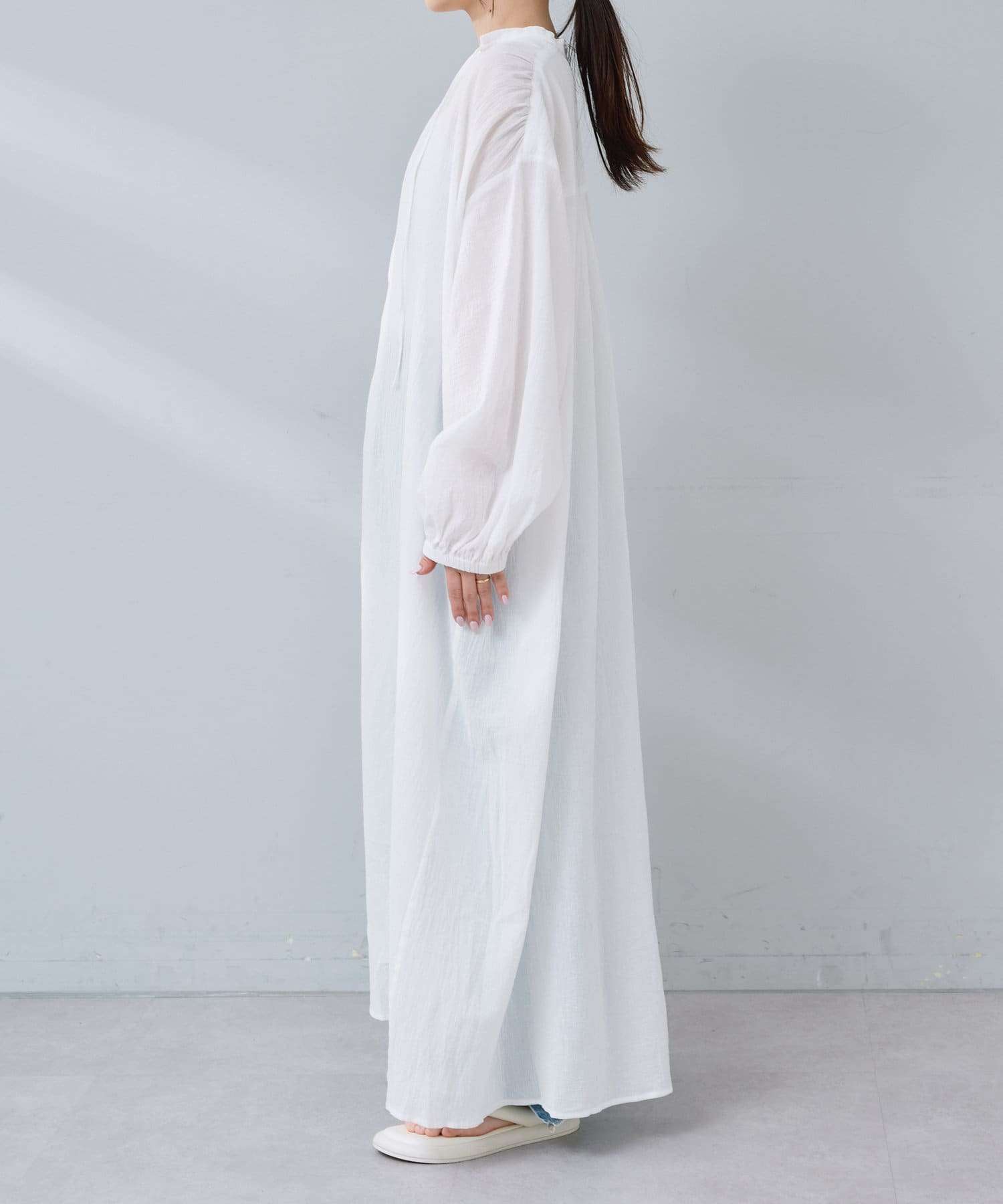 40代ファッション レディース ゆったりリネンシャツワンピース