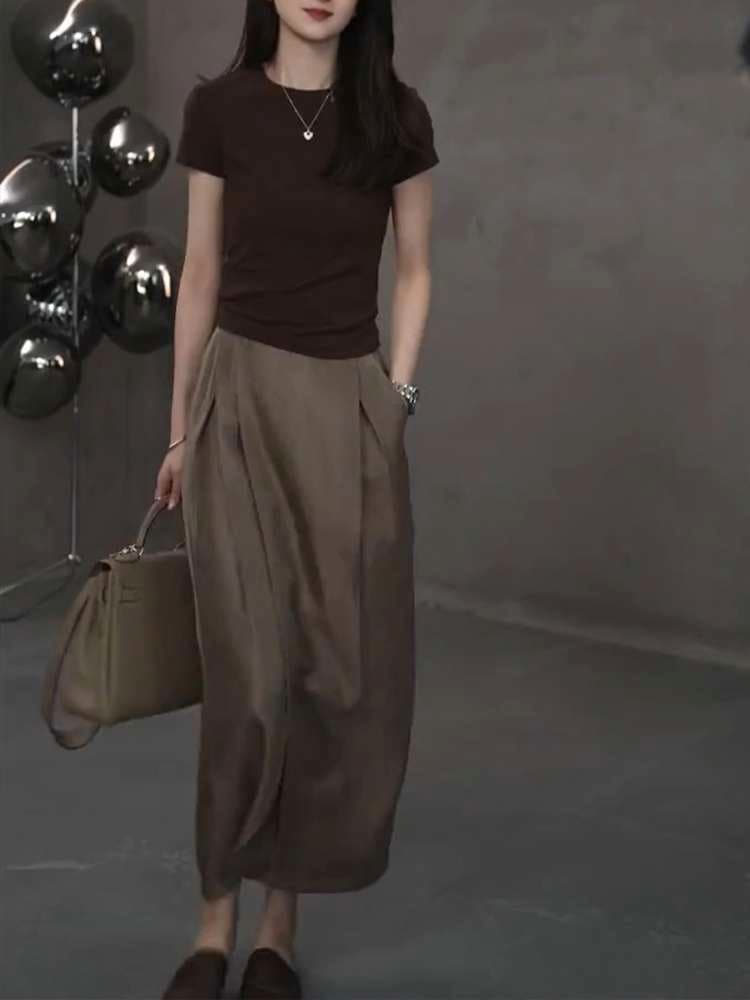 40代ファッション レディース エレガントロングスカート