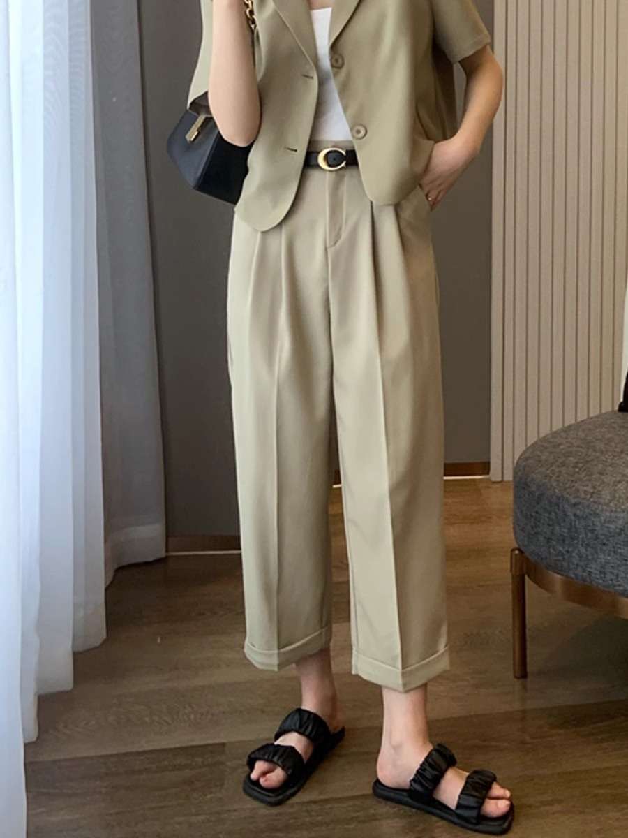 40代ファッション レディース エレガントワイドクロップドパンツ