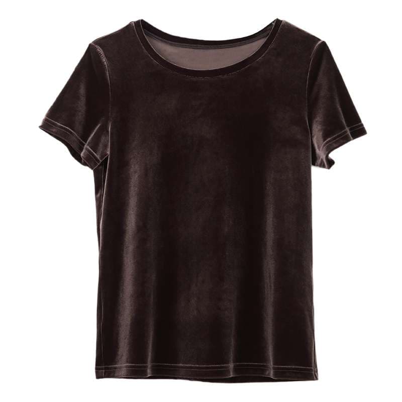 40代ファッション レディース 大人の上質ベロアカットソー
