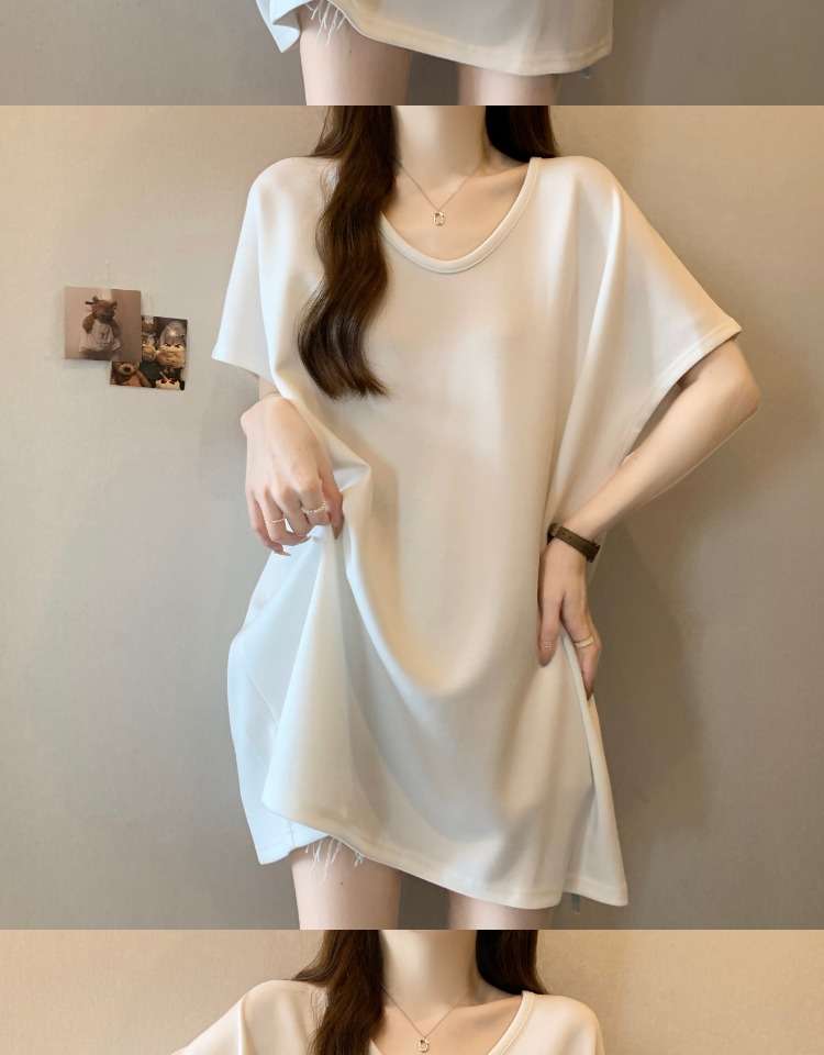 40代ファッション レディース エレガントドレープオーバーサイズTシャツ