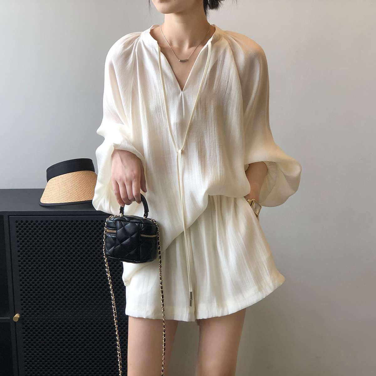 40代ファッション レディース エレガントリラックスセットアップ