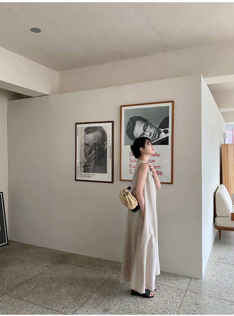 40代ファッション レディース エレガントノースリーブマキシワンピース