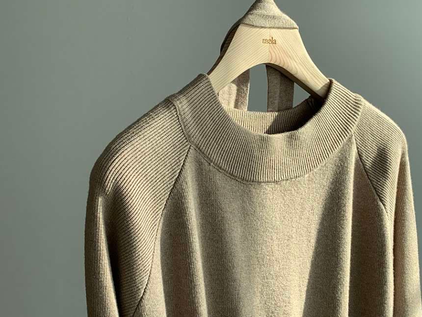 40代ファッション レディース プリーツスカート付き長袖ニットワンピース