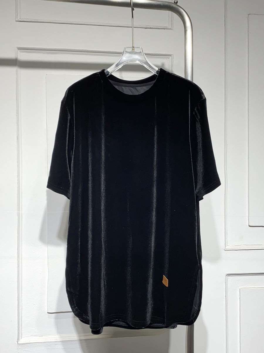 40代ファッション レディース 大人のベロアTシャツ 上質リラックス