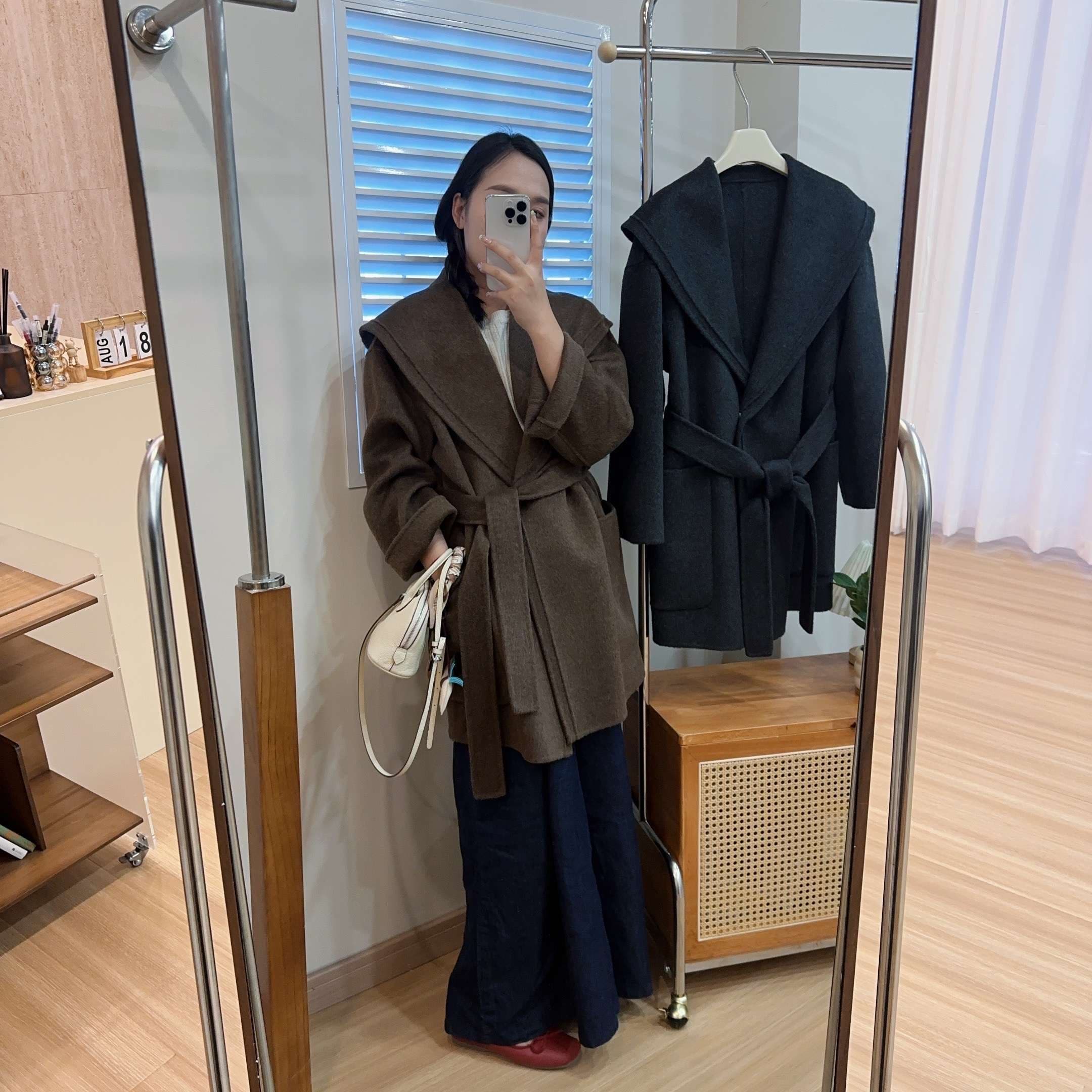 40代ファッション レディース オーバーサイズショールカラーコート