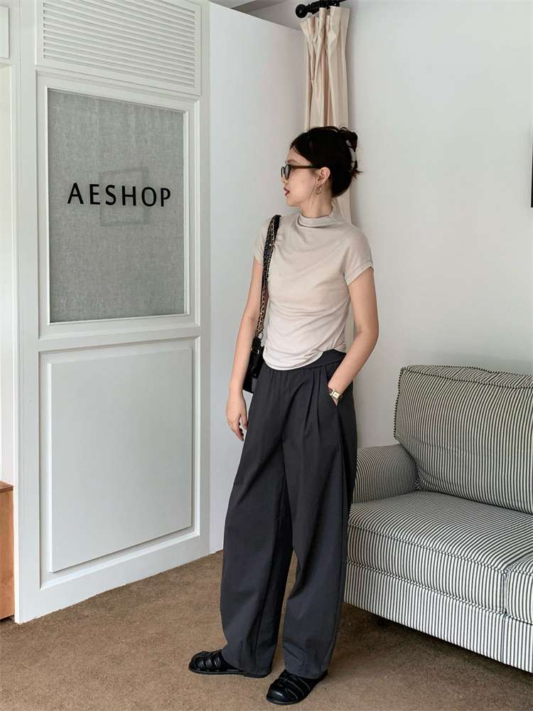 40代ファッション レディース ゆったりワイドパンツ