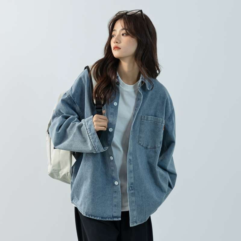 40代ファッション レディース ゆったりデニムシャツジャケット