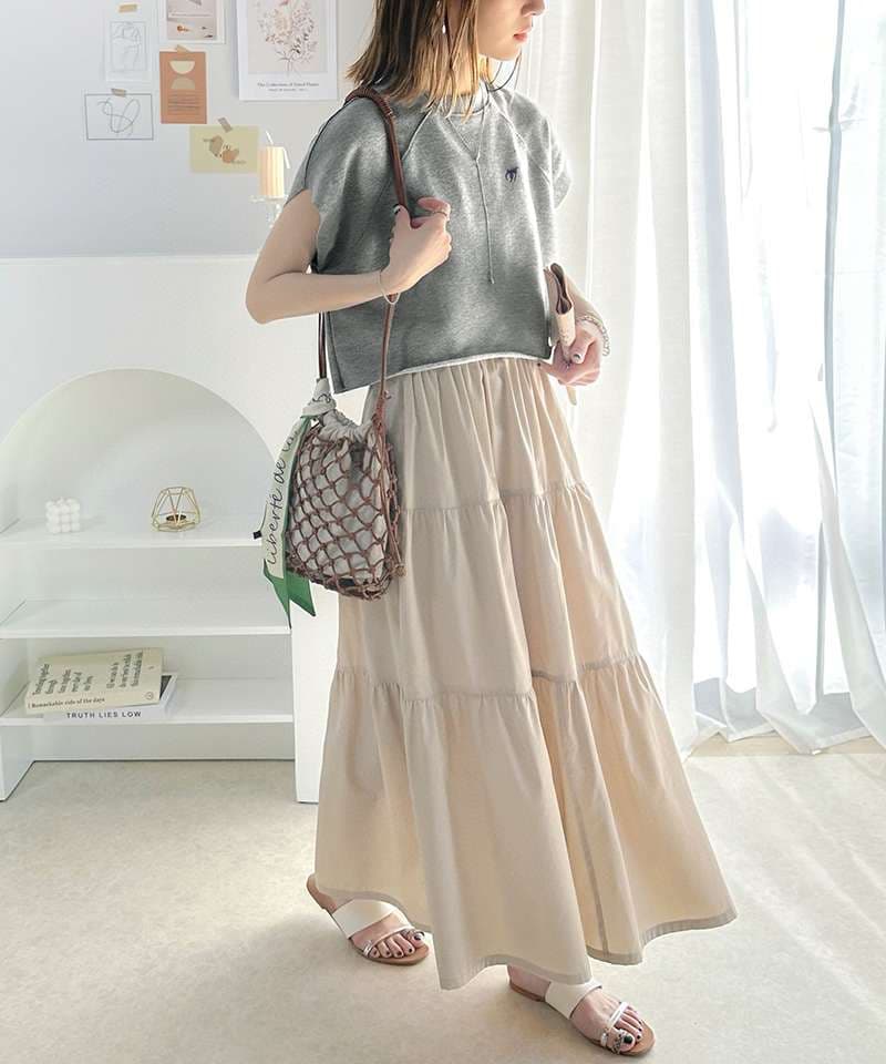 40代ファッション レディース シンプルゆったりロゴ入り半袖Tシャツ