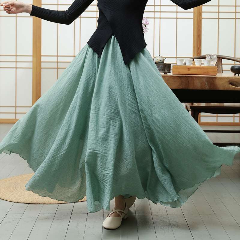 40代ファッション レディース エレガント フェミニン マキシスカート ロング