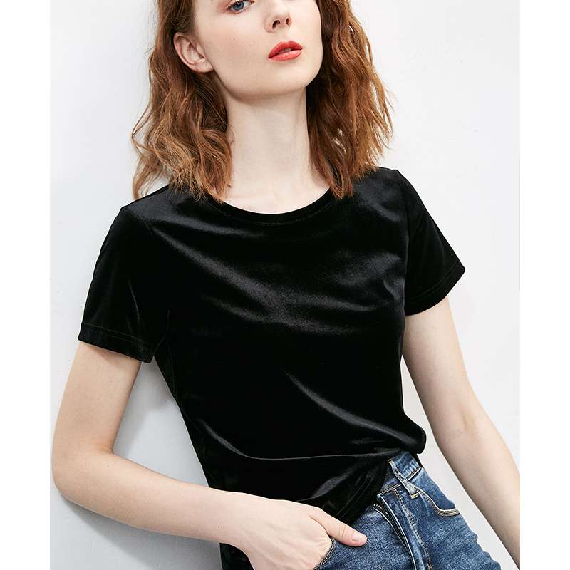 40代ファッション レディース 大人の上質ベロアカットソー