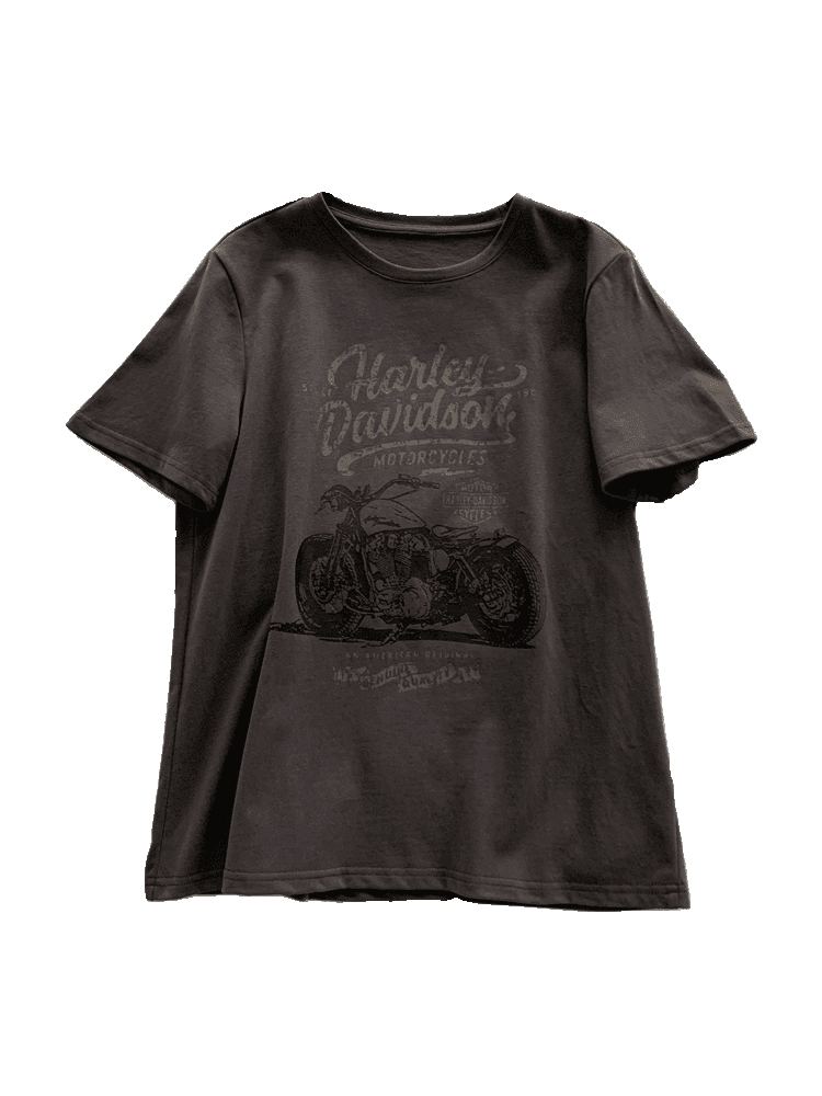 40代ファッション レディース ヴィンテージ風ハーレーダビッドソンTシャツ